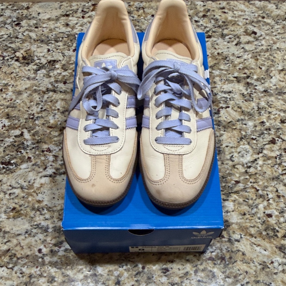 Adidas Cream and Lavender Sneakers